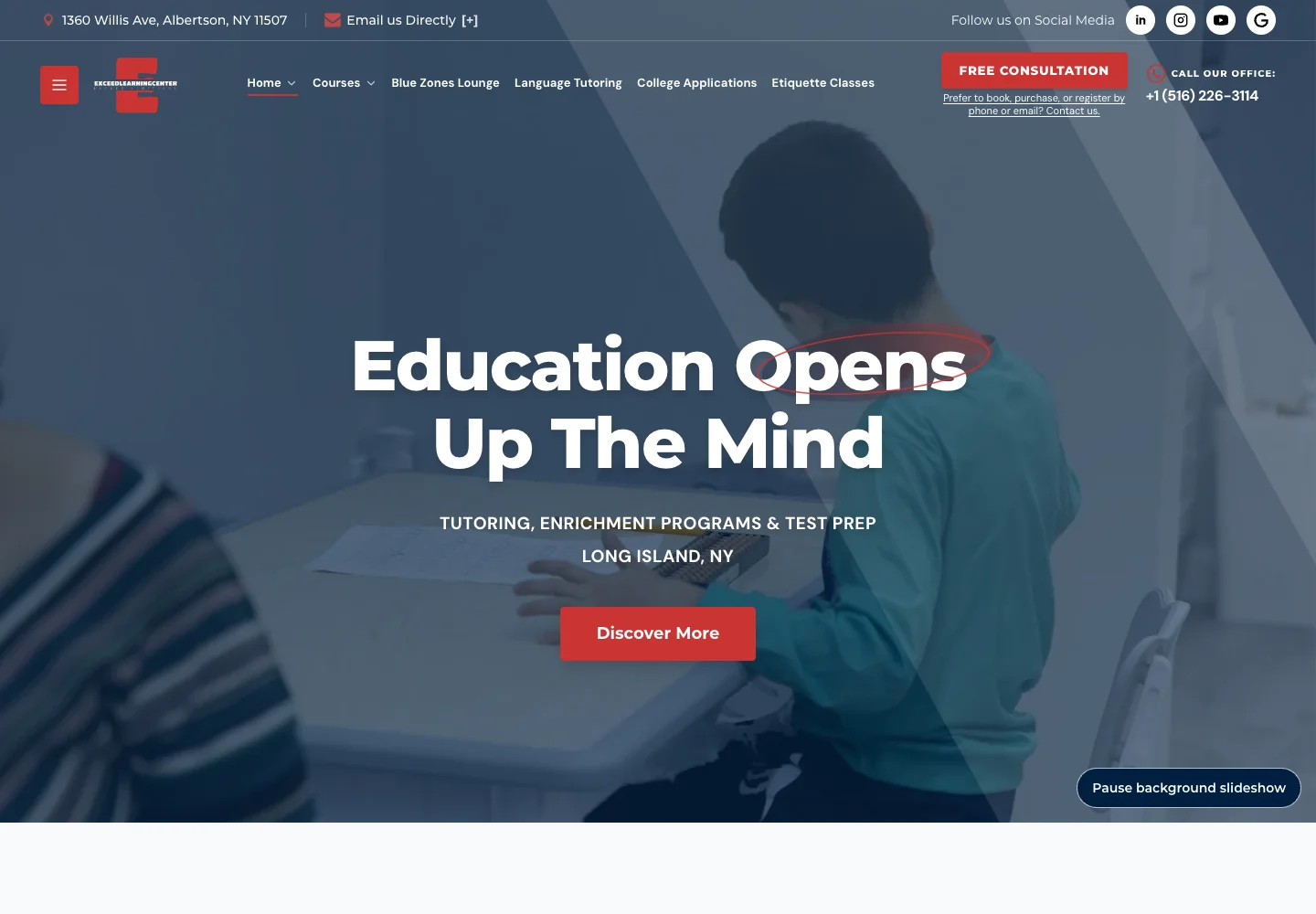 Exceed Learning Center homepage